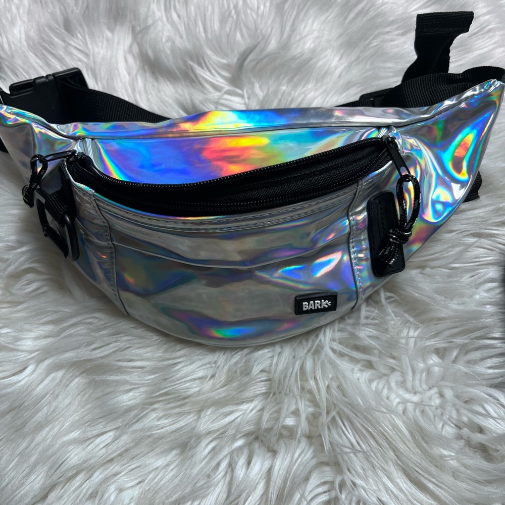 Bark Iridescent Silver Holographic Waist Bag